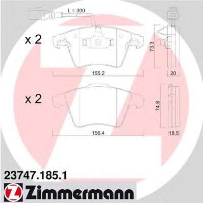 ZIMMERMANN 237471851 -  Комплект тормозных колодок, дисковый тормоз