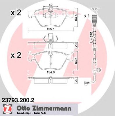 ZIMMERMANN 237932002 -  Комплект тормозных колодок, дисковый тормоз