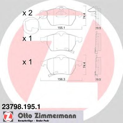 ZIMMERMANN 237981951 -  Комплект тормозных колодок, дисковый тормоз