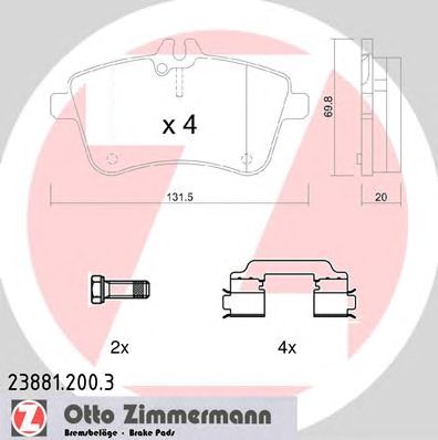 ZIMMERMANN 238812003 -  Комплект тормозных колодок, дисковый тормоз