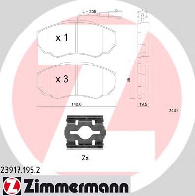 ZIMMERMANN 239171952 -  Комплект тормозных колодок, дисковый тормоз