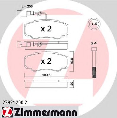 ZIMMERMANN 239212002 -  Комплект тормозных колодок, дисковый тормоз