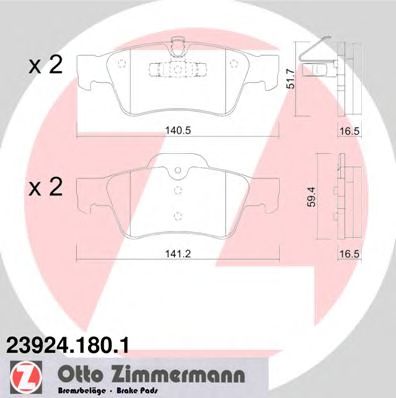 ZIMMERMANN 239241801 -  Колодки тормозные дисковые задниеие комплект