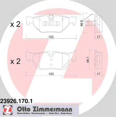 ZIMMERMANN 239261701 -  Колодки тормозные дисковые задниеие комплект