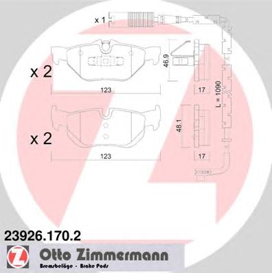 ZIMMERMANN 239261702 -  Комплект тормозных колодок, дисковый тормоз