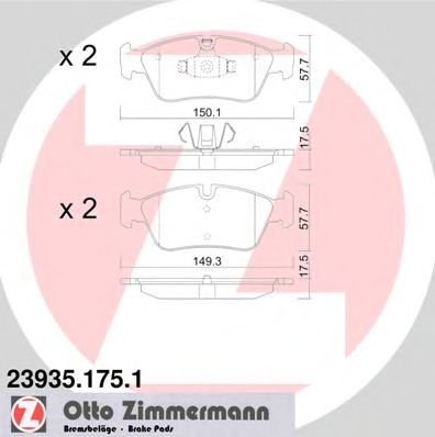 ZIMMERMANN 239351751 -  Комплект тормозных колодок, дисковый тормоз