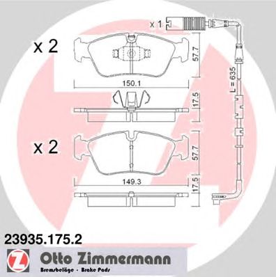 ZIMMERMANN 239351752 -  Комплект тормозных колодок, дисковый тормоз