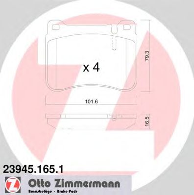 ZIMMERMANN 239451651 -  Комплект тормозных колодок, дисковый тормоз