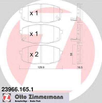 ZIMMERMANN 239661651 -  Колодки тормозные дисковые передние, комплект