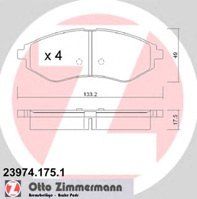 ZIMMERMANN 239741751 -  Комплект тормозных колодок, дисковый тормоз