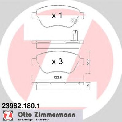 ZIMMERMANN 239821801 -  Комплект тормозных колодок, дисковый тормоз