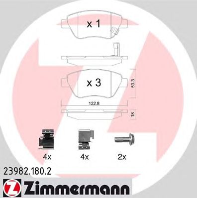 ZIMMERMANN 239821802 -  Комплект тормозных колодок, дисковый тормоз