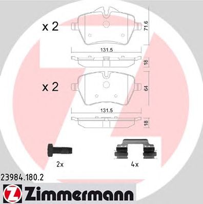 ZIMMERMANN 239841802 -  Комплект тормозных колодок, дисковый тормоз