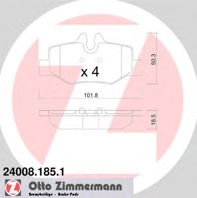 ZIMMERMANN 240081851 -  Комплект тормозных колодок, дисковый тормоз