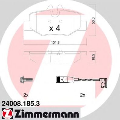 ZIMMERMANN 240081853 -  Колодки тормозные дисковые задниеие комплект