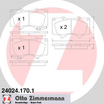 ZIMMERMANN 240241701 -  Комплект тормозных колодок, дисковый тормоз