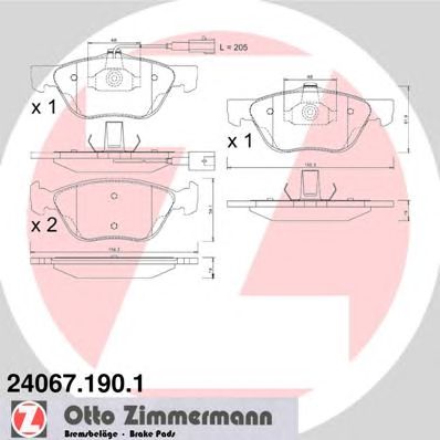 ZIMMERMANN 240671901 -  Комплект тормозных колодок, дисковый тормоз