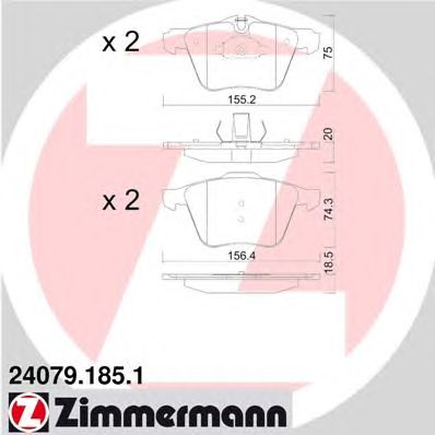 ZIMMERMANN 240791851 -  Комплект тормозных колодок, дисковый тормоз