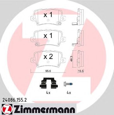 ZIMMERMANN 240861552 -  Колодки тормозные honda civic viii hatchback 06- задние