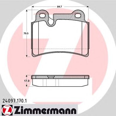 ZIMMERMANN 240971701 -  Комплект тормозных колодок, дисковый тормоз