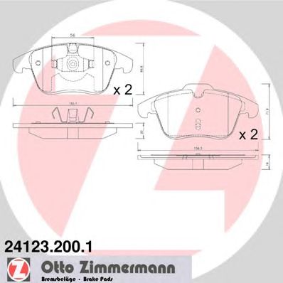 ZIMMERMANN 241232001 -  Комплект тормозных колодок, дисковый тормоз