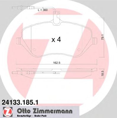 ZIMMERMANN 241331851 -  Комплект тормозных колодок, дисковый тормоз