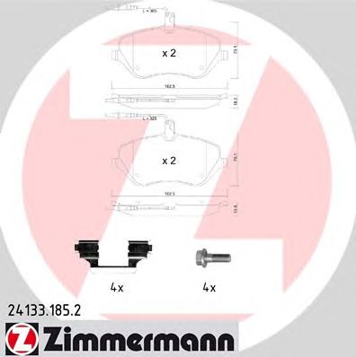 ZIMMERMANN 241331852 -  Комплект тормозных колодок, дисковый тормоз