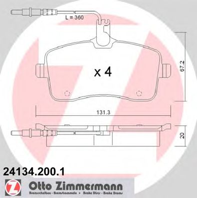 ZIMMERMANN 241342001 -  Комплект тормозных колодок, дисковый тормоз