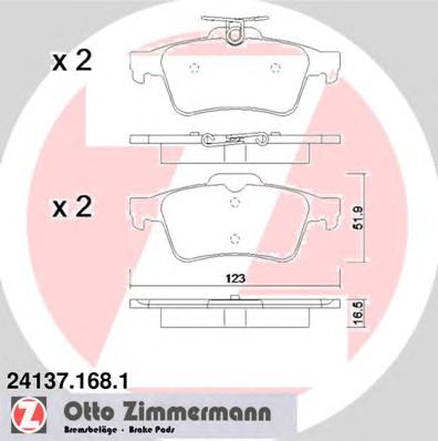 ZIMMERMANN 241371681 -  Комплект тормозных колодок, дисковый тормоз