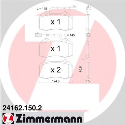 ZIMMERMANN 241621502 -  Комплект тормозных колодок, дисковый тормоз