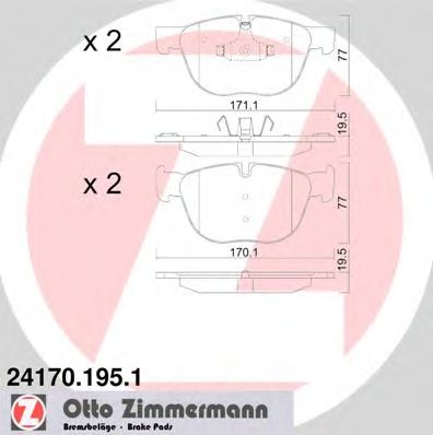 ZIMMERMANN 241701951 -  Комплект тормозных колодок, дисковый тормоз