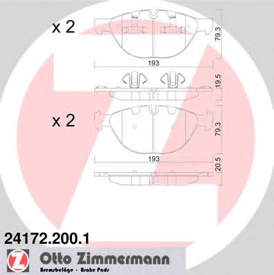ZIMMERMANN 241722001 -  Комплект тормозных колодок, дисковый тормоз