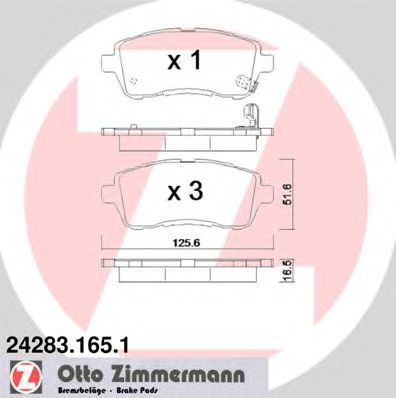 ZIMMERMANN 242831651 -  Комплект тормозных колодок, дисковый тормоз