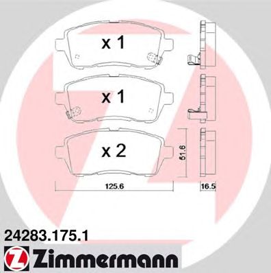 ZIMMERMANN 242831751 -  Комплект тормозных колодок, дисковый тормоз