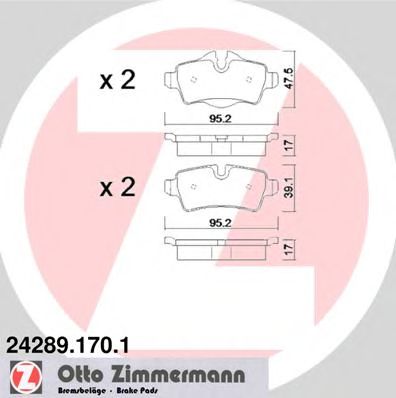 ZIMMERMANN 242891701 -  Комплект тормозных колодок, дисковый тормоз