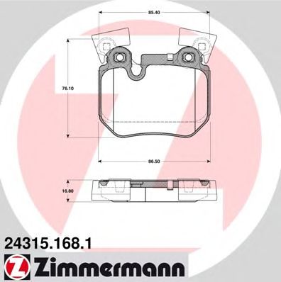 ZIMMERMANN 243151681 -  Комплект тормозных колодок, дисковый тормоз