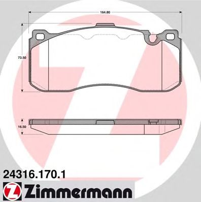 ZIMMERMANN 243161701 -  Комплект тормозных колодок, дисковый тормоз