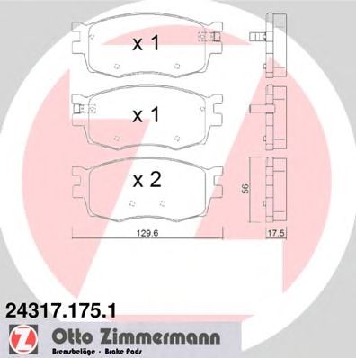 ZIMMERMANN 243171751 -  Комплект тормозных колодок, дисковый тормоз