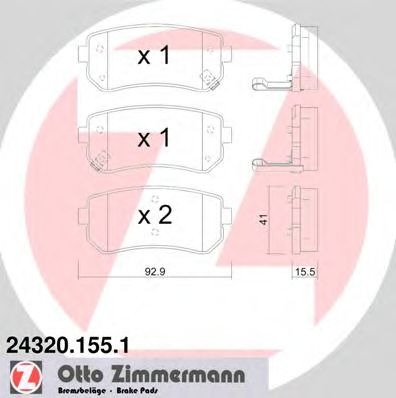 ZIMMERMANN 243201551 -  Комплект тормозных колодок, дисковый тормоз