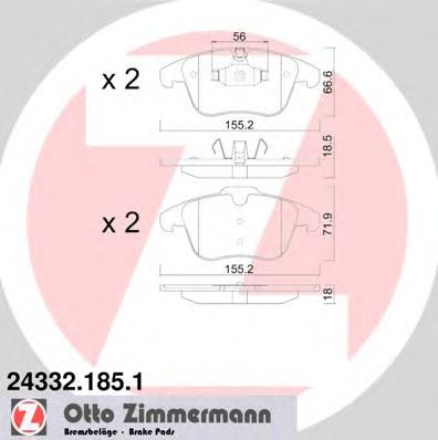 ZIMMERMANN 243321851 -  Комплект тормозных колодок, дисковый тормоз