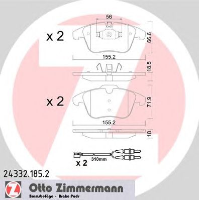 ZIMMERMANN 243321852 -  Комплект тормозных колодок, дисковый тормоз