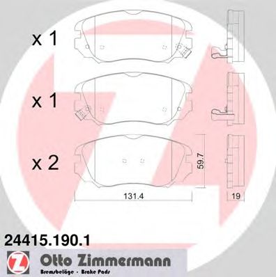 ZIMMERMANN 244151901 -  Комплект тормозных колодок, дисковый тормоз
