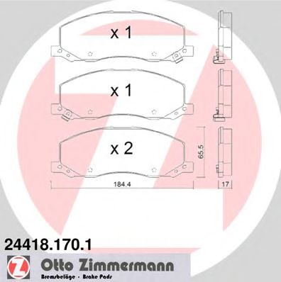 ZIMMERMANN 244181701 -  Комплект тормозных колодок, дисковый тормоз
