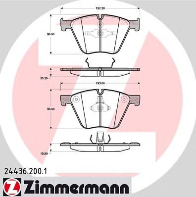 ZIMMERMANN 244362001 -  Комплект тормозных колодок, дисковый тормоз