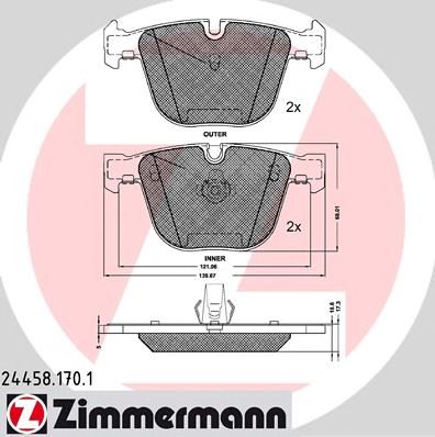 ZIMMERMANN 244581701 -  КОЛОДКИ ТОРМОЗНЫЕ ДИСКОВЫЕ X5 (E70) M 09.2009 -