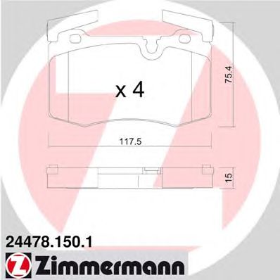 ZIMMERMANN 244781501 -  Комплект тормозных колодок, дисковый тормоз