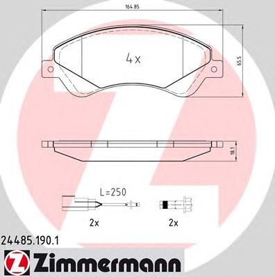 ZIMMERMANN 244851901 -  Комплект тормозных колодок, дисковый тормоз