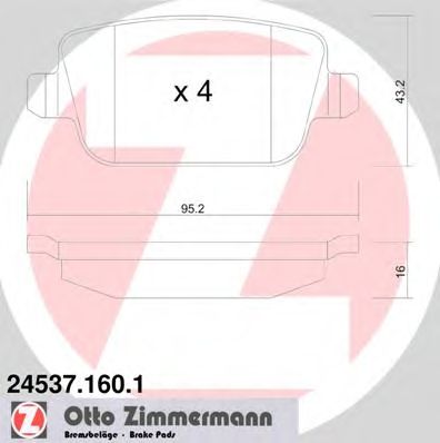 ZIMMERMANN 245371601 -  Комплект тормозных колодок, дисковый тормоз