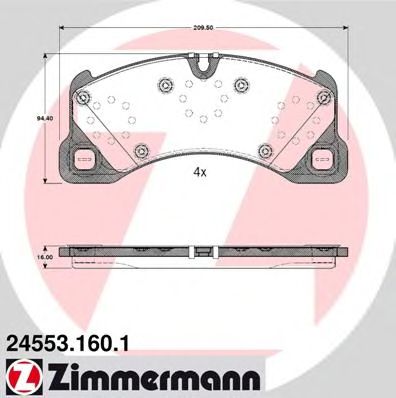 ZIMMERMANN 245531601 -  Комплект тормозных колодок, дисковый тормоз