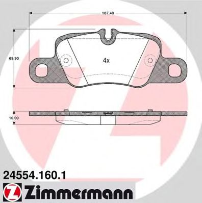 ZIMMERMANN 245541601 -  Комплект тормозных колодок, дисковый тормоз